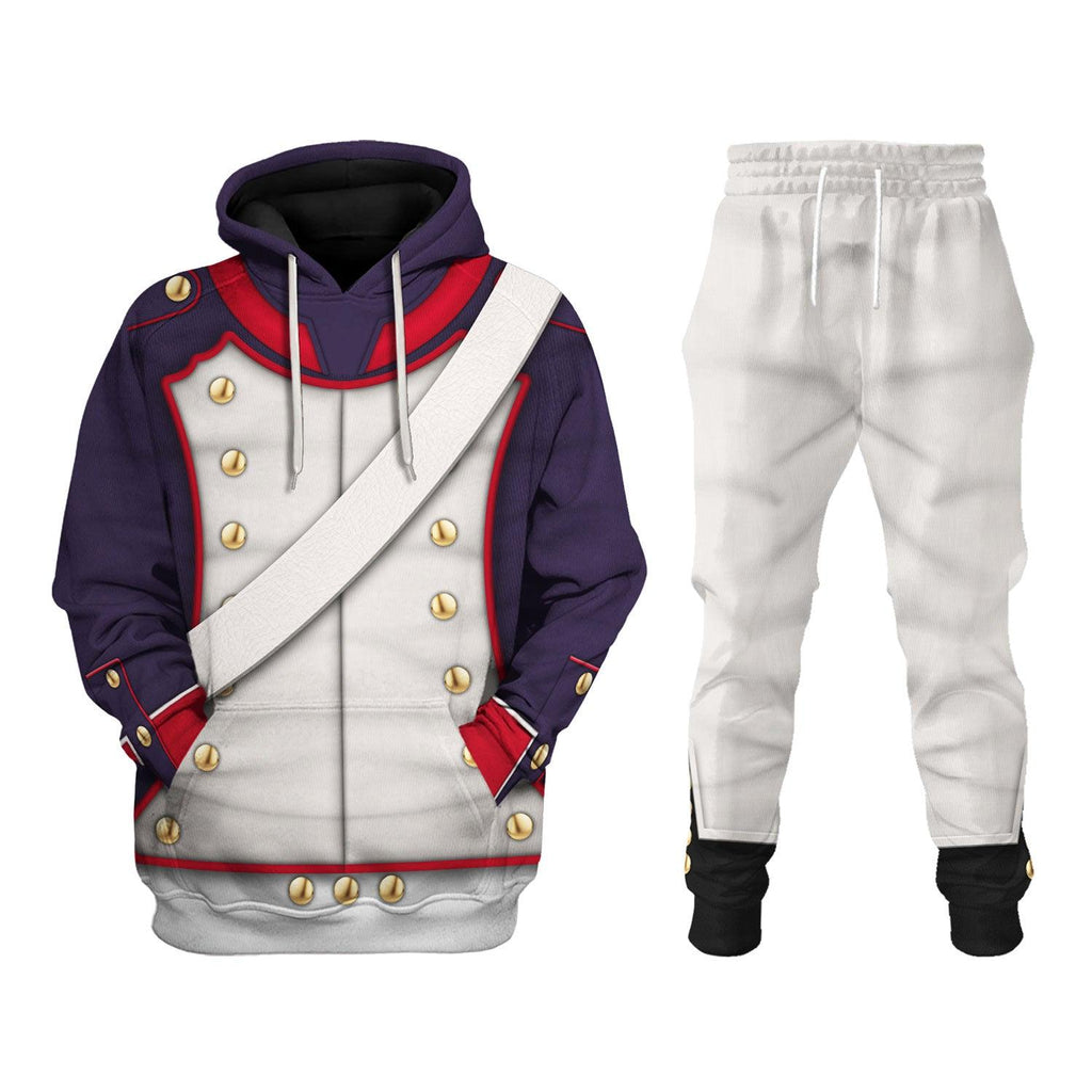 CustomsPig French Line Infantry-Centre Company (1812-1815) Uniform All Over Print Hoodie Sweatshirt T-Shirt Tracksuit - DucG