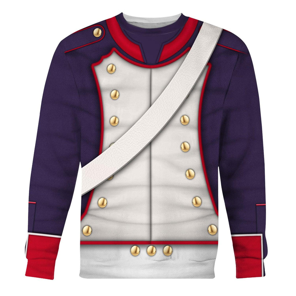 CustomsPig French Line Infantry-Centre Company (1812-1815) Uniform All Over Print Hoodie Sweatshirt T-Shirt Tracksuit - DucG