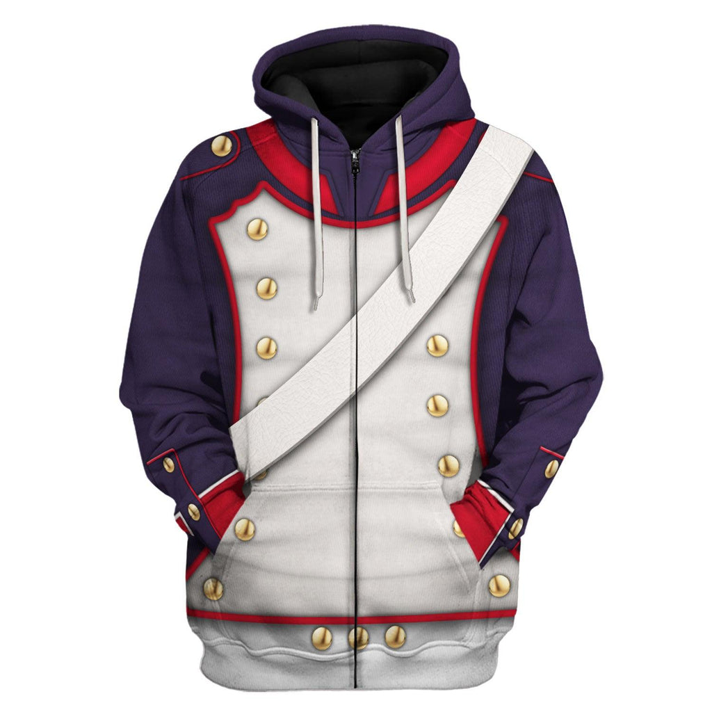 CustomsPig French Line Infantry-Centre Company (1812-1815) Uniform All Over Print Hoodie Sweatshirt T-Shirt Tracksuit - DucG