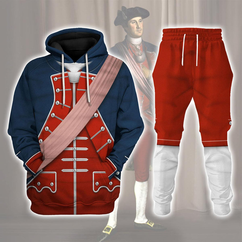 CustomsPig George Washington In Uniform As Colonel Uniform All Over Print Hoodie Sweatshirt T-Shirt Tracksuit - CustomsPig.com