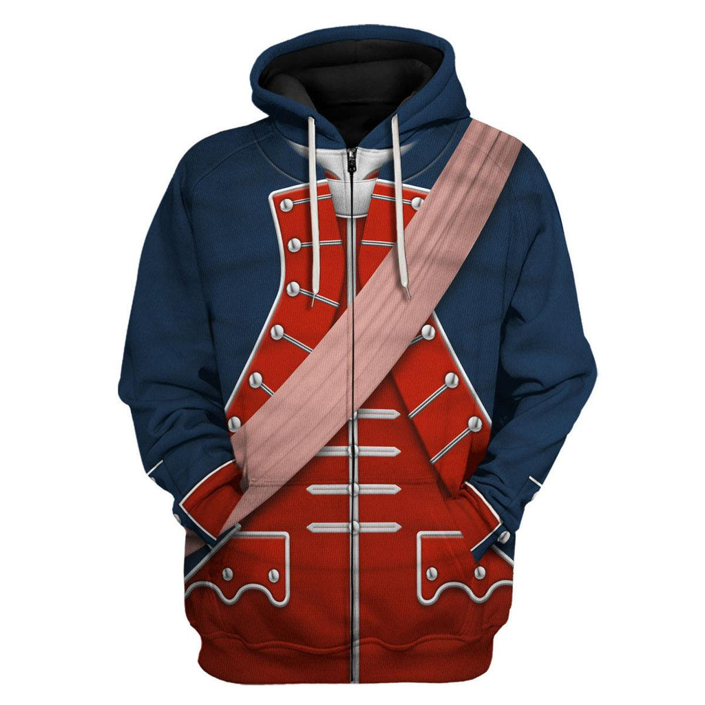 CustomsPig George Washington In Uniform As Colonel Uniform All Over Print Hoodie Sweatshirt T-Shirt Tracksuit - CustomsPig.com