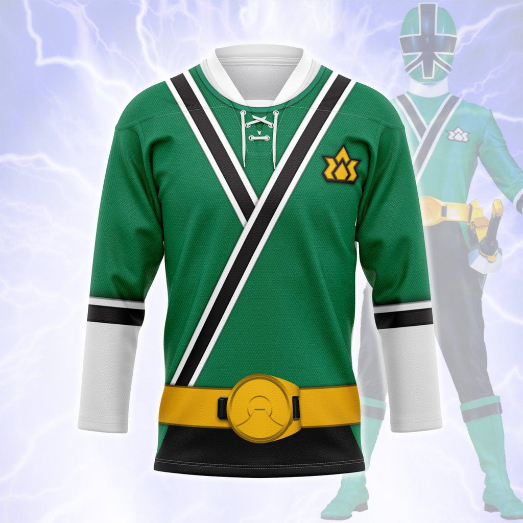 CustomsPig Green Power Rangers Samurai Hockey Jersey - DucG