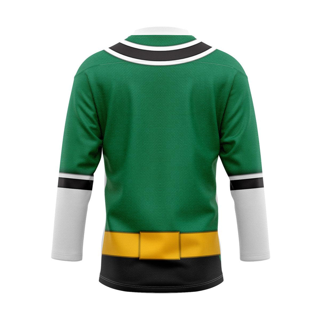 CustomsPig Green Power Rangers Samurai Hockey Jersey - DucG