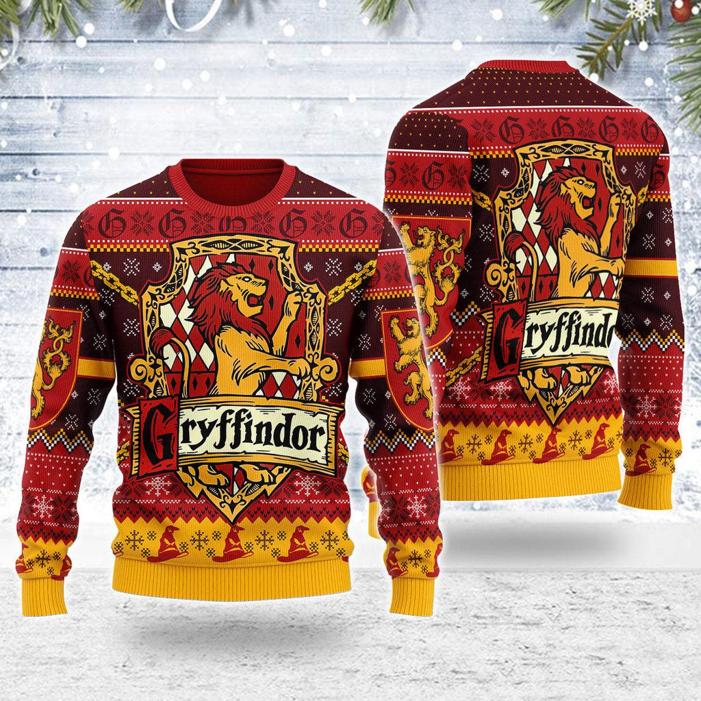 CustomsPig Gryffindor Christmas Sweater - CustomsPig.com