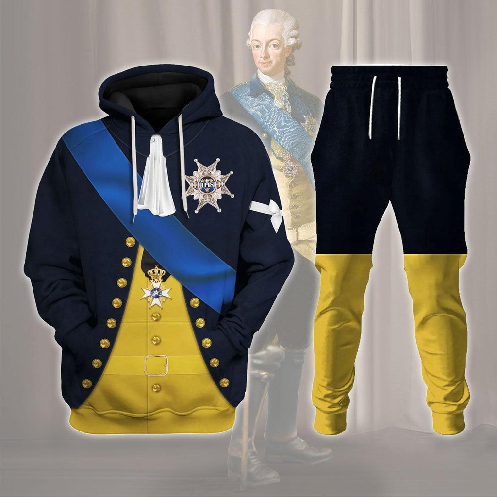  CustomsPig Gustav III Monarch of Sweden Costume Hoodie Sweatshirt T-Shirt Tracksuit -  CustomsPig.com