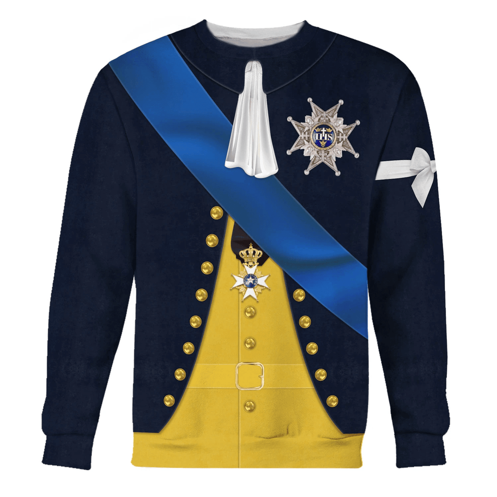  CustomsPig Gustav III Monarch of Sweden Costume Hoodie Sweatshirt T-Shirt Tracksuit -  CustomsPig.com