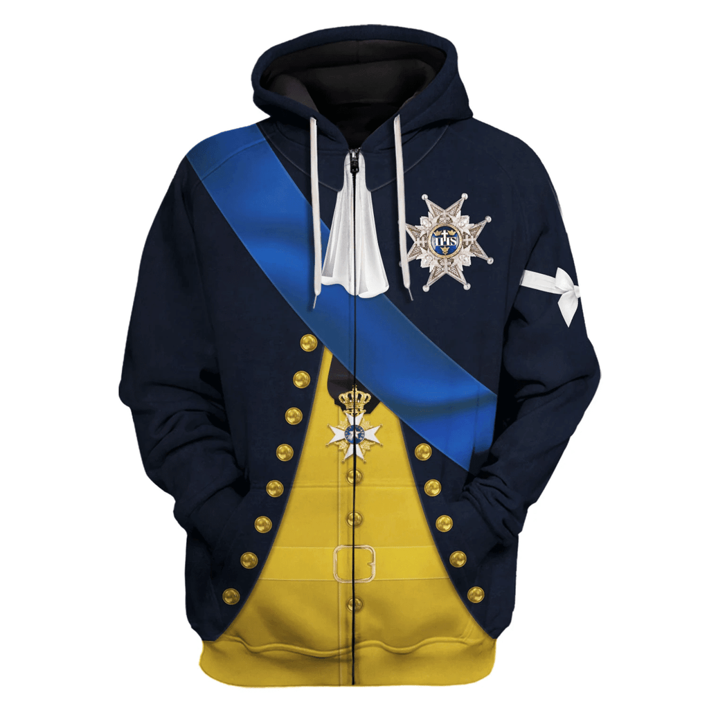  CustomsPig Gustav III Monarch of Sweden Costume Hoodie Sweatshirt T-Shirt Tracksuit -  CustomsPig.com