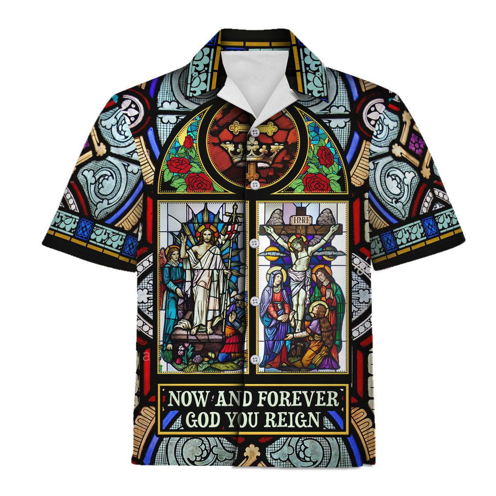  CustomsPig Hawaiian Shirt Now And Forever God You Reign Stained Glass 3D Apparel -  CustomsPig.com