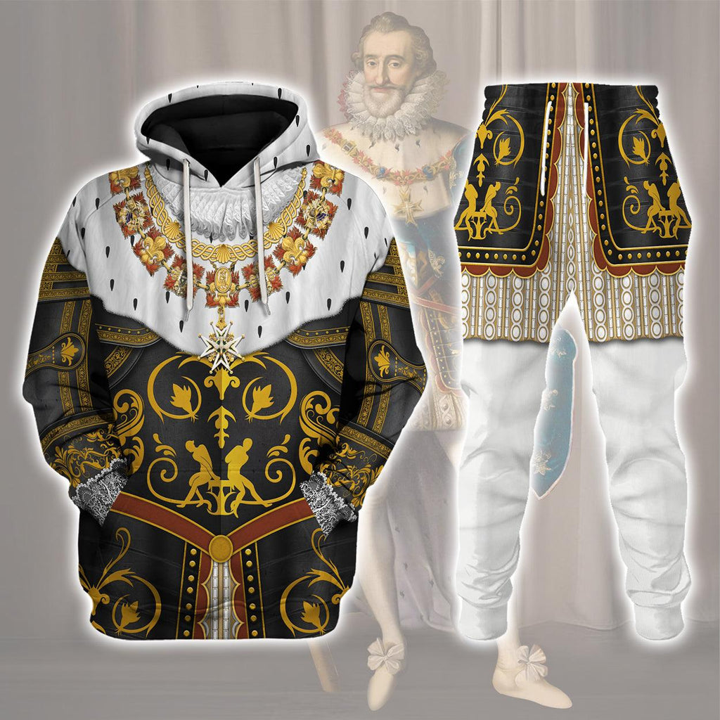 CustomsPig Henry IV De Bourbon Coronation Robes Costume All Over Print Hoodie Sweatshirt T-Shirt Tracksuit - CustomsPig.com