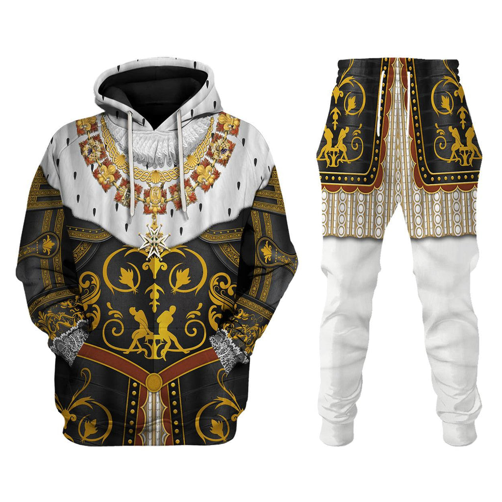 CustomsPig Henry IV De Bourbon Coronation Robes Costume All Over Print Hoodie Sweatshirt T-Shirt Tracksuit - CustomsPig.com