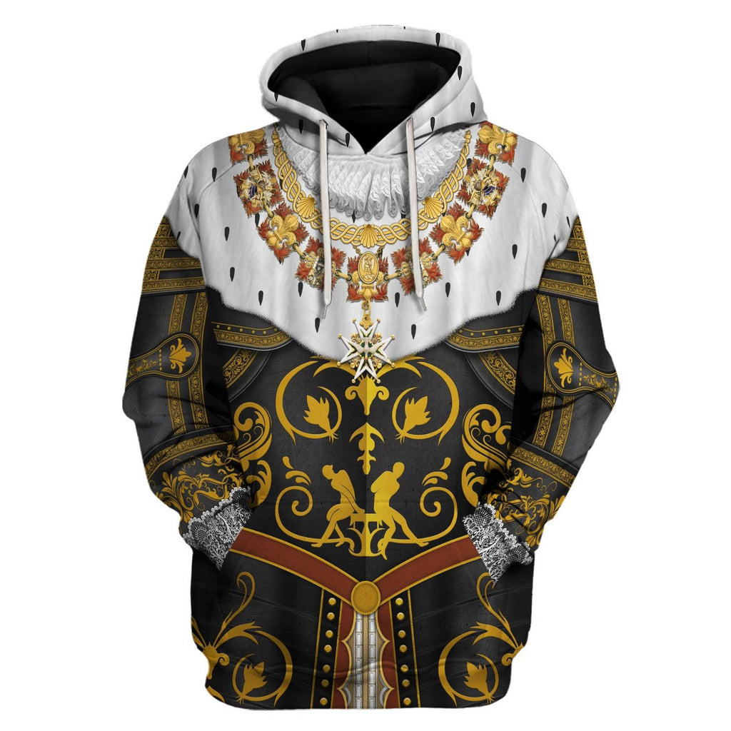 CustomsPig Henry IV De Bourbon Coronation Robes Costume All Over Print Hoodie Sweatshirt T-Shirt Tracksuit - CustomsPig.com