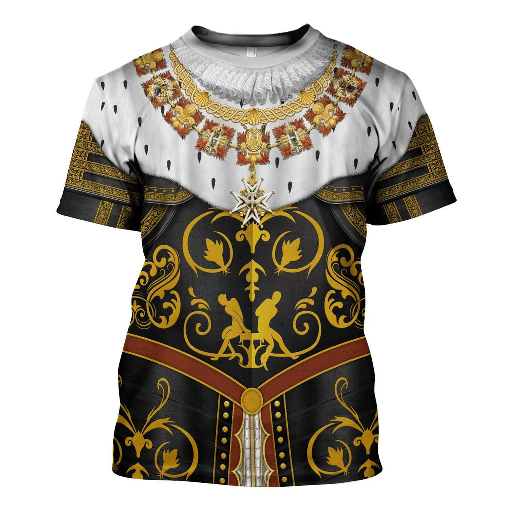 CustomsPig Henry IV De Bourbon Coronation Robes Costume All Over Print Hoodie Sweatshirt T-Shirt Tracksuit - CustomsPig.com