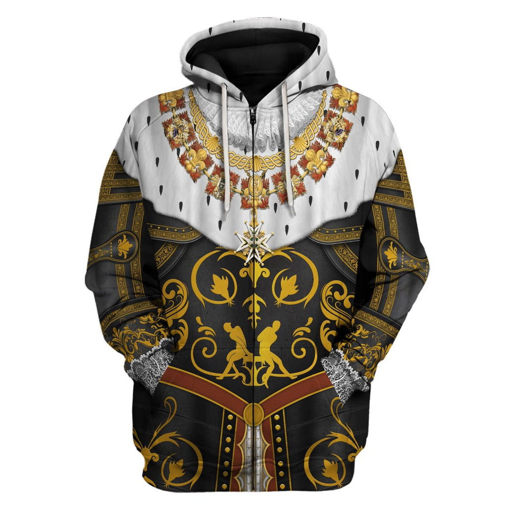 CustomsPig Henry IV De Bourbon Coronation Robes Costume All Over Print Hoodie Sweatshirt T-Shirt Tracksuit - CustomsPig.com