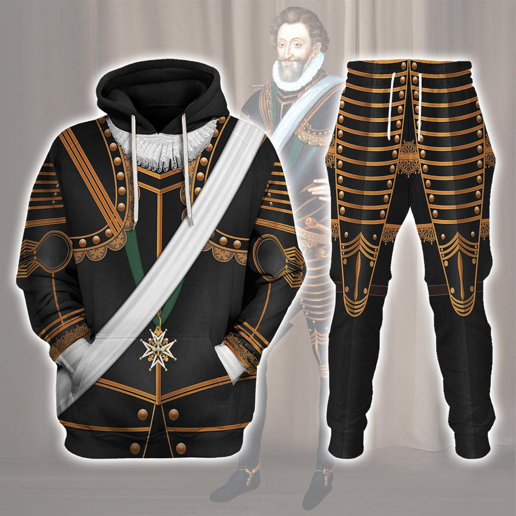 CustomsPig Henry IV of France Armour Costume All Over Print Hoodie Sweatshirt T-Shirt Tracksuit - CustomsPig.com