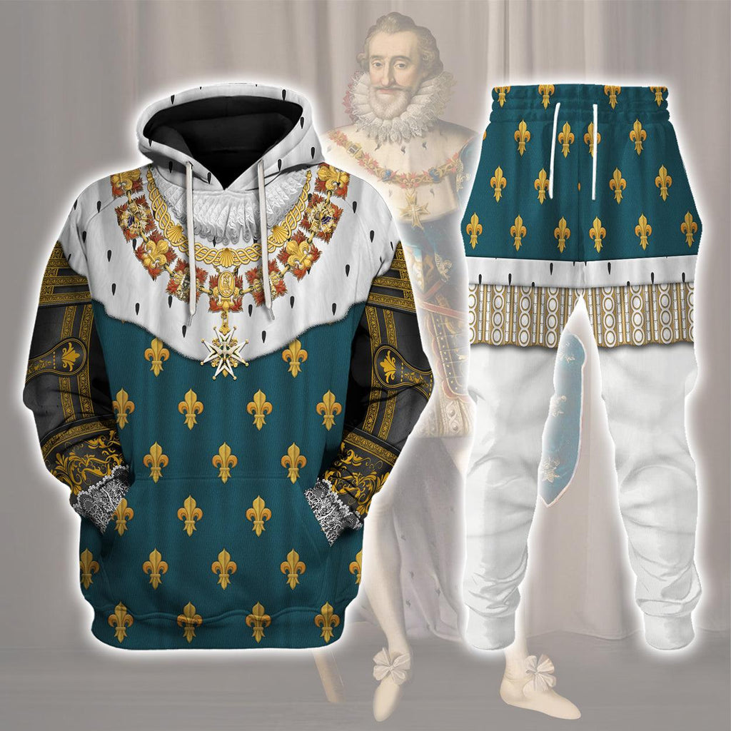 CustomsPig Henry IV of France in Coronation Robes Costume All Over Print Hoodie Sweatshirt T-Shirt Tracksuit - CustomsPig.com