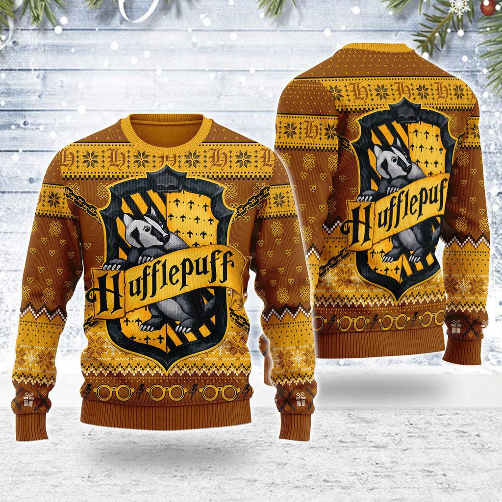 CustomsPig Ho Ho Hufflepuff Christmas Sweater - CustomsPig.com