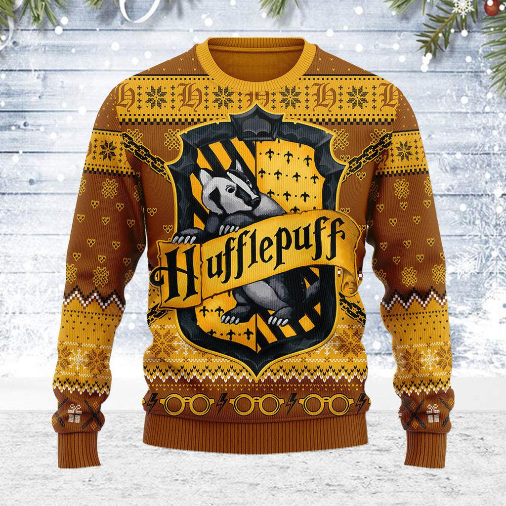 CustomsPig Ho Ho Hufflepuff Christmas Sweater - CustomsPig.com