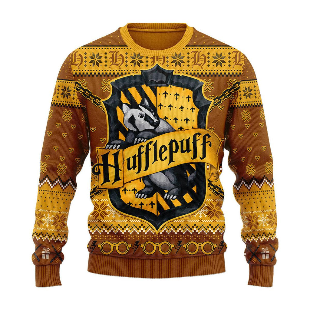 CustomsPig Ho Ho Hufflepuff Christmas Sweater - CustomsPig.com