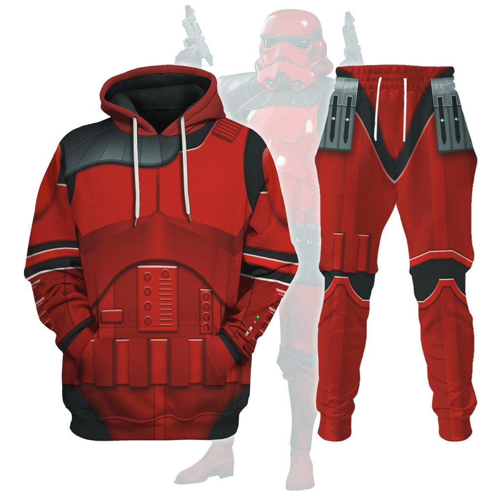 CustomsPig Imprerial Crimson Stormtrooper Costume Hoodie Sweatshirt T-Shirt Sweatpants - CustomsPig.com