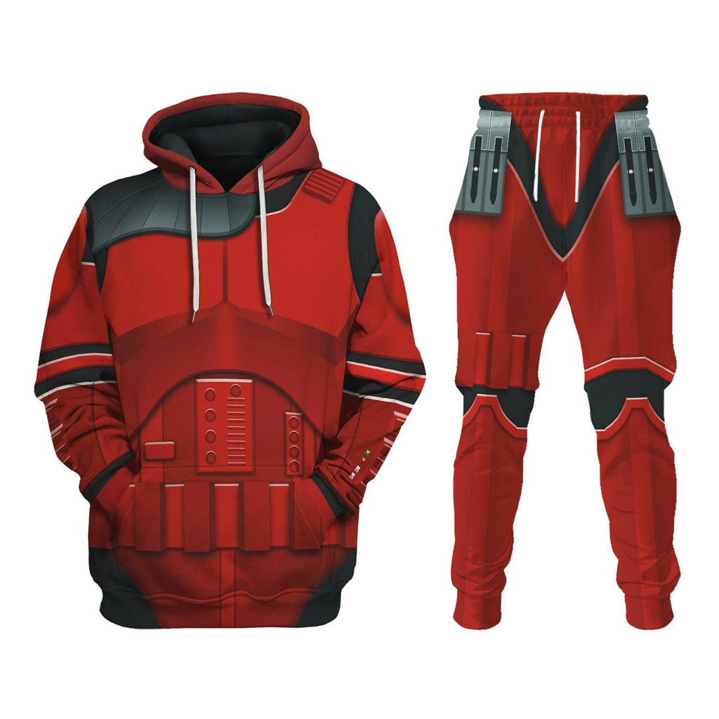 CustomsPig Imprerial Crimson Stormtrooper Costume Hoodie Sweatshirt T-Shirt Sweatpants - CustomsPig.com