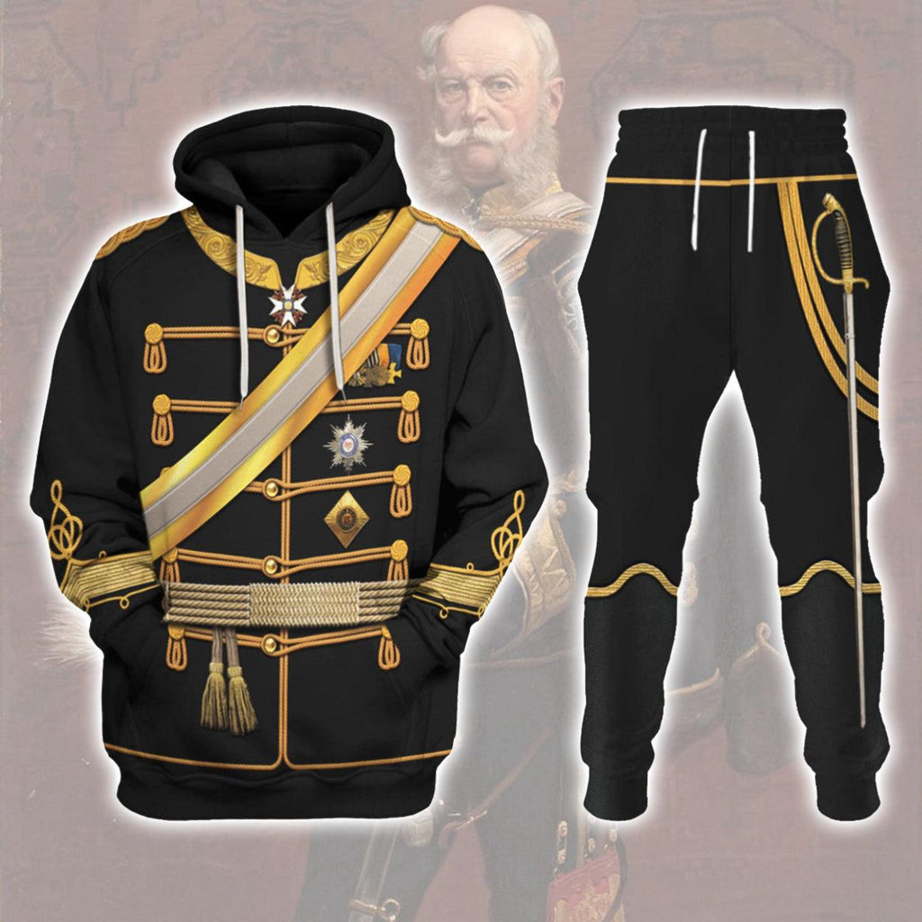 CustomsPig Kaiser Wilhelm I in a Hussar's Uniform German Emperor Costume Hoodie Sweatshirt T-Shirt Tracksuit - CustomsPig.com