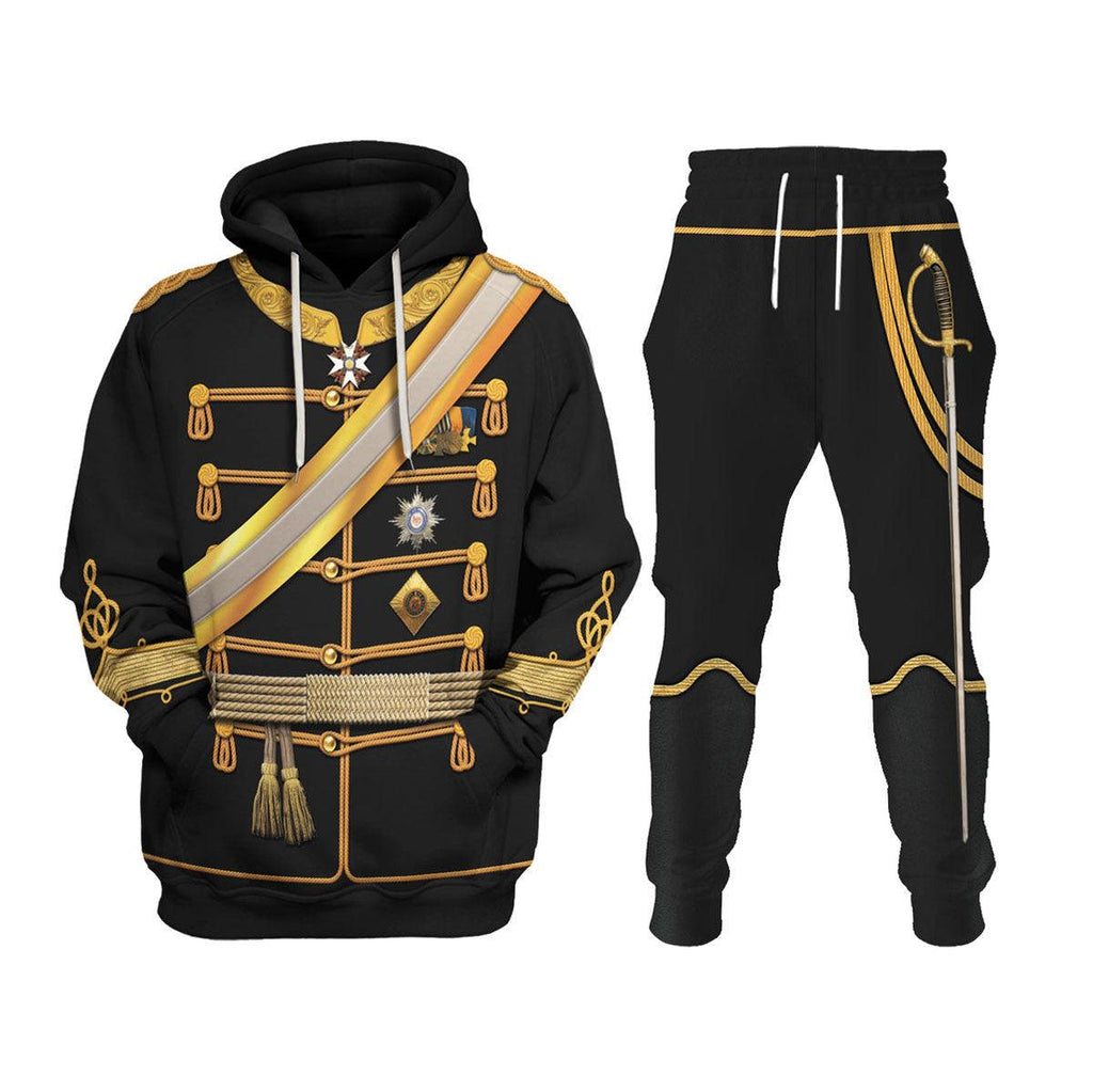 CustomsPig Kaiser Wilhelm I in a Hussar's Uniform German Emperor Costume Hoodie Sweatshirt T-Shirt Tracksuit - CustomsPig.com