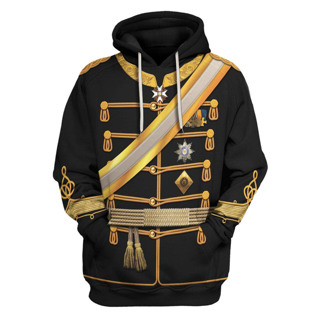 CustomsPig Kaiser Wilhelm I in a Hussar's Uniform German Emperor Costume Hoodie Sweatshirt T-Shirt Tracksuit - CustomsPig.com