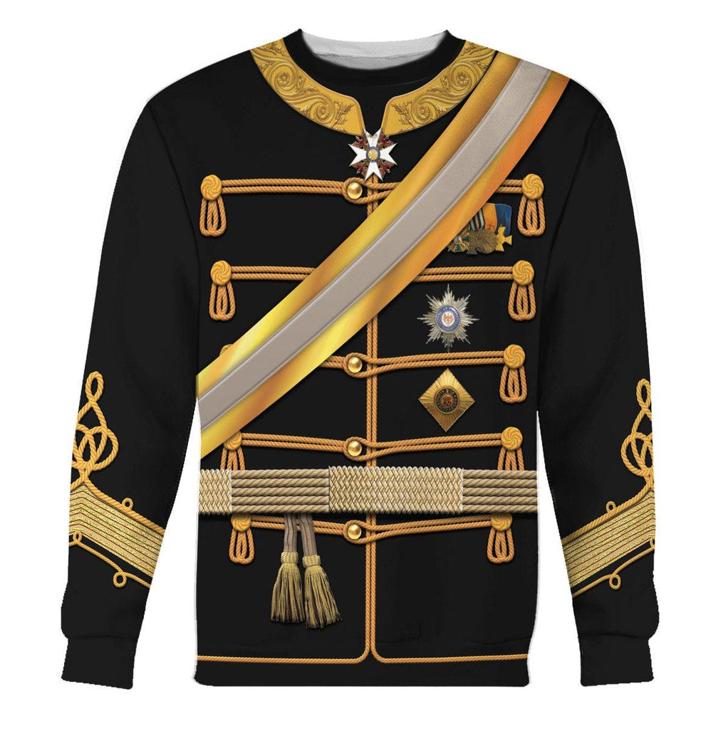 CustomsPig Kaiser Wilhelm I in a Hussar's Uniform German Emperor Costume Hoodie Sweatshirt T-Shirt Tracksuit - CustomsPig.com