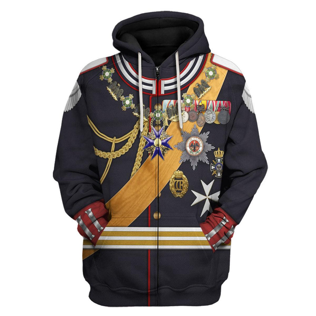 CustomsPig Kaiser Wilhelm II Gala Uniform with Degen German Empire Costume Hoodie Sweatshirt T-Shirt Tracksuit - CustomsPig.com