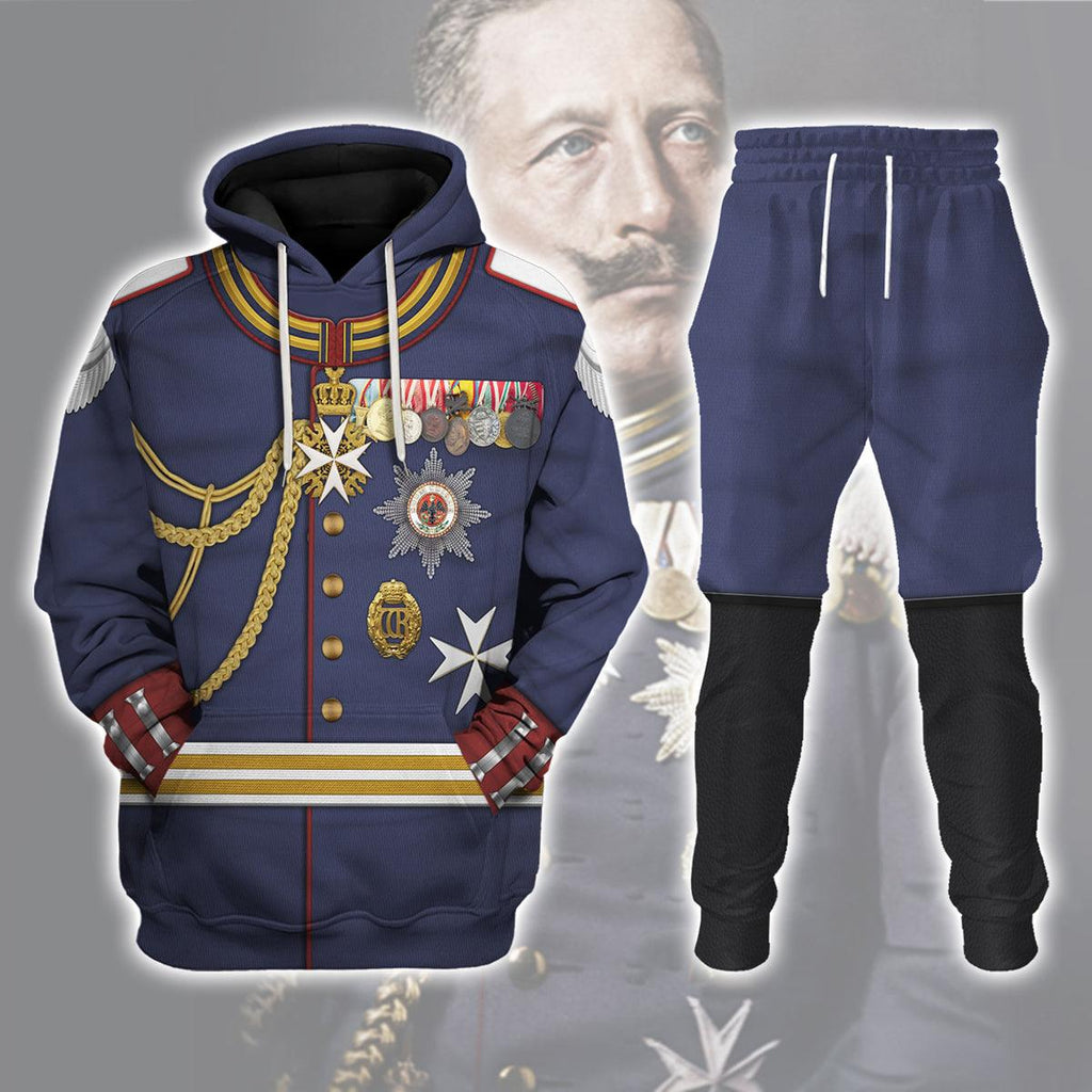 CustomsPig Kaiser Wilhelm II Military Uniform German Emperor Costume Hoodie Sweatshirt T-Shirt Tracksuit - CustomsPig.com