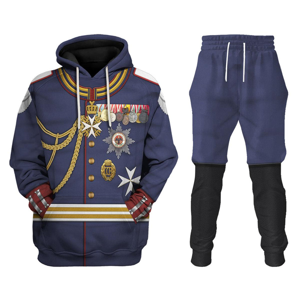 CustomsPig Kaiser Wilhelm II Military Uniform German Emperor Costume Hoodie Sweatshirt T-Shirt Tracksuit - CustomsPig.com