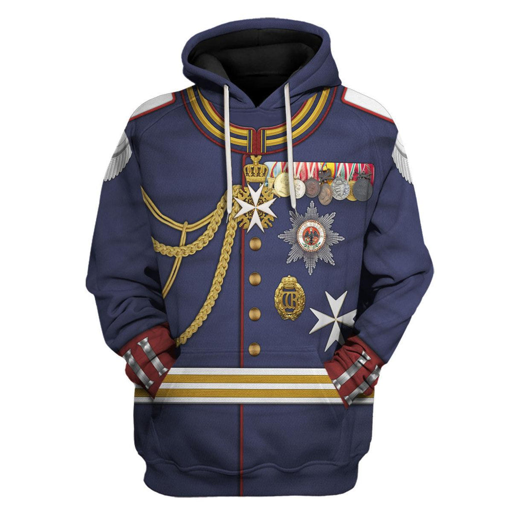 CustomsPig Kaiser Wilhelm II Military Uniform German Emperor Costume Hoodie Sweatshirt T-Shirt Tracksuit - CustomsPig.com