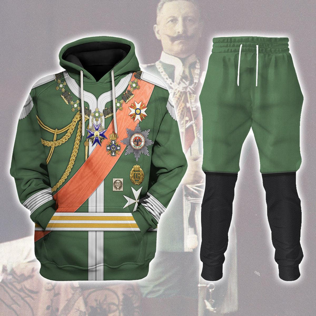 CustomsPig Kaiser Wilhelm II Uniform Dreifarbendruck Costume Hoodie Sweatshirt T-Shirt Tracksuit - CustomsPig.com