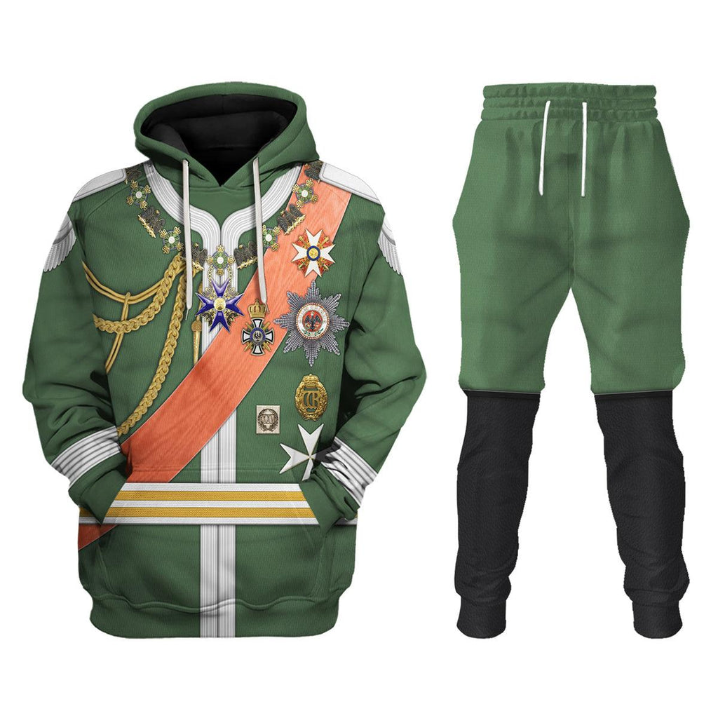 CustomsPig Kaiser Wilhelm II Uniform Dreifarbendruck Costume Hoodie Sweatshirt T-Shirt Tracksuit - CustomsPig.com