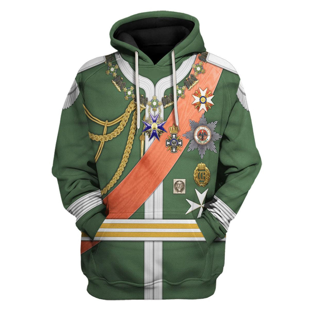 CustomsPig Kaiser Wilhelm II Uniform Dreifarbendruck Costume Hoodie Sweatshirt T-Shirt Tracksuit - CustomsPig.com