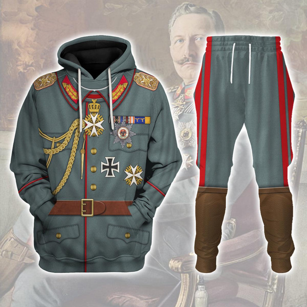 CustomsPig Kaiser Wilhelm II Uniform German Emperor Costume Hoodie Sweatshirt T-Shirt Tracksuit - CustomsPig.com