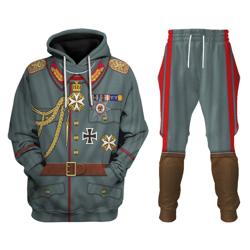 CustomsPig Kaiser Wilhelm II Uniform German Emperor Costume Hoodie Sweatshirt T-Shirt Tracksuit - CustomsPig.com