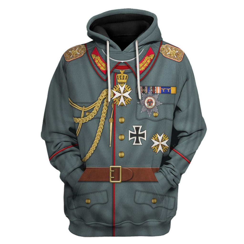 CustomsPig Kaiser Wilhelm II Uniform German Emperor Costume Hoodie Sweatshirt T-Shirt Tracksuit - CustomsPig.com