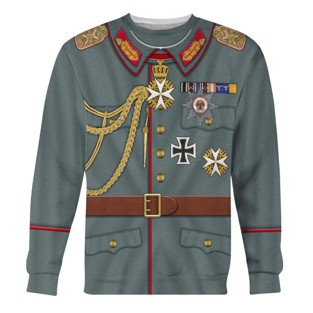 CustomsPig Kaiser Wilhelm II Uniform German Emperor Costume Hoodie Sweatshirt T-Shirt Tracksuit - CustomsPig.com