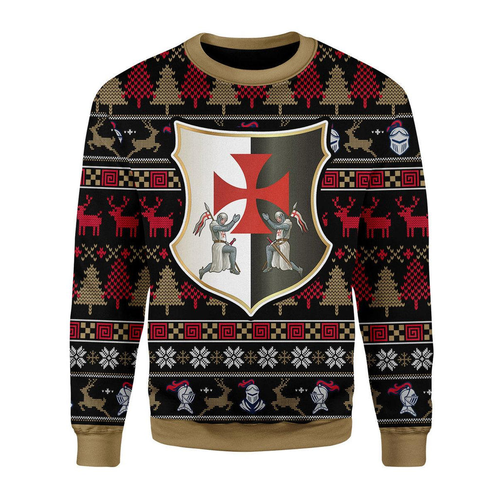 CustomsPig Knight Templar Christmas Ugly Sweater - CustomsPig.com