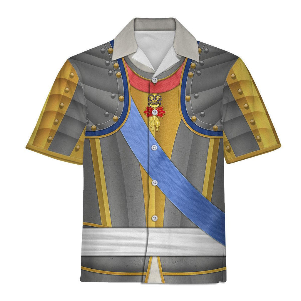 CustomsPig Louis Louis XV of France Armour Costume All Over Print Hoodie Sweatshirt T-Shirt Tracksuit - CustomsPig.com