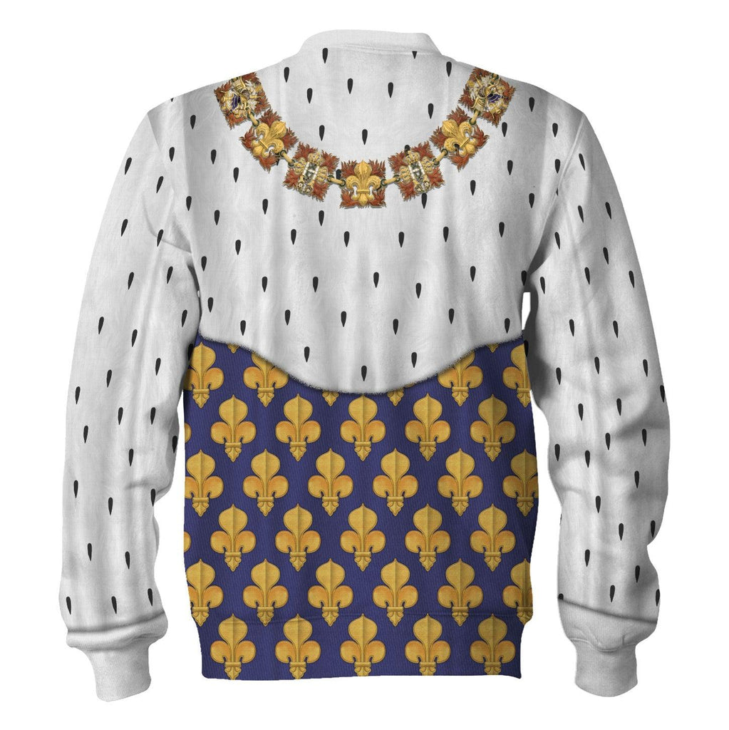 CustomsPig Louis XIII of France in Coronation Robes Costume All Over Print Hoodie Sweatshirt T-Shirt Tracksuit - CustomsPig.com