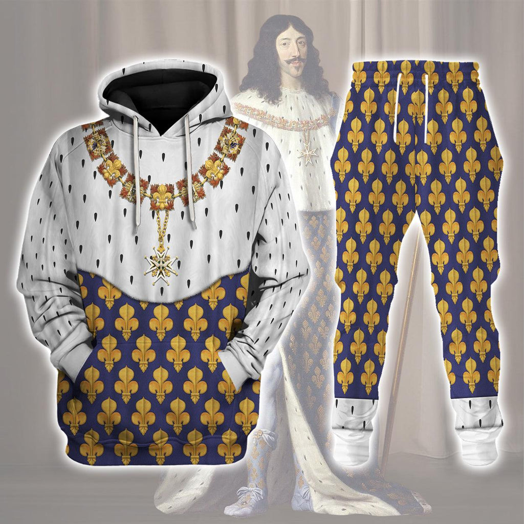 CustomsPig Louis XIII of France in Coronation Robes Costume All Over Print Hoodie Sweatshirt T-Shirt Tracksuit - CustomsPig.com