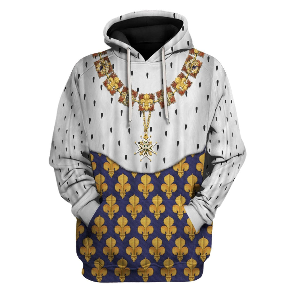 CustomsPig Louis XIII of France in Coronation Robes Costume All Over Print Hoodie Sweatshirt T-Shirt Tracksuit - CustomsPig.com