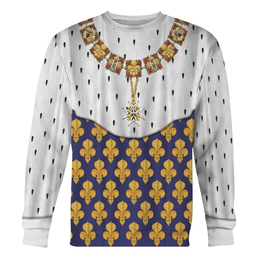 CustomsPig Louis XIII of France in Coronation Robes Costume All Over Print Hoodie Sweatshirt T-Shirt Tracksuit - CustomsPig.com