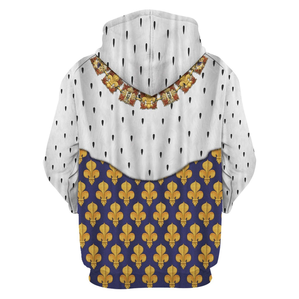 CustomsPig Louis XIII of France in Coronation Robes Costume All Over Print Hoodie Sweatshirt T-Shirt Tracksuit - CustomsPig.com