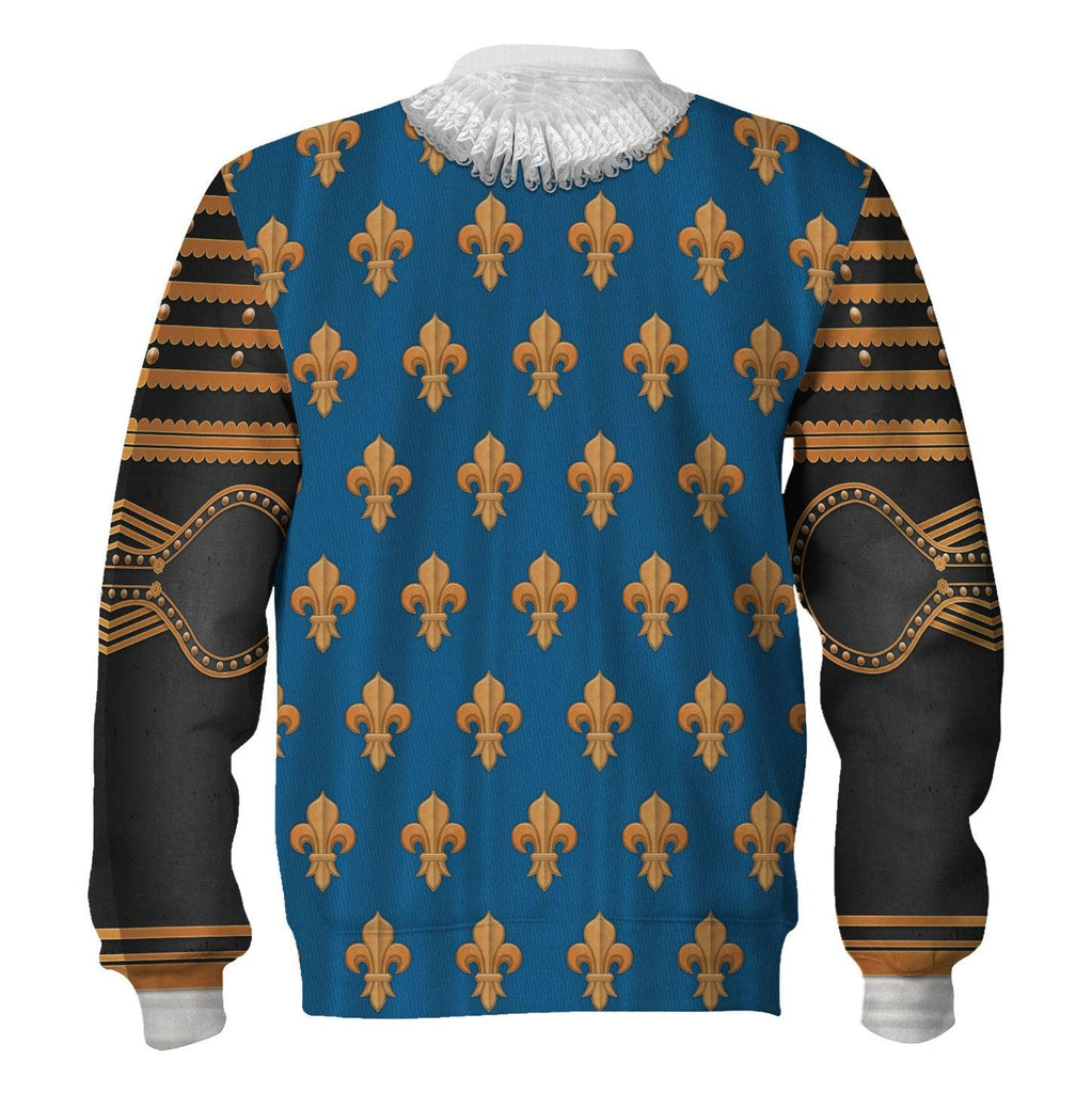 CustomsPig Louis XIII of France Warrior King Costume All Over Print Hoodie Sweatshirt T-Shirt Tracksuit - CustomsPig.com