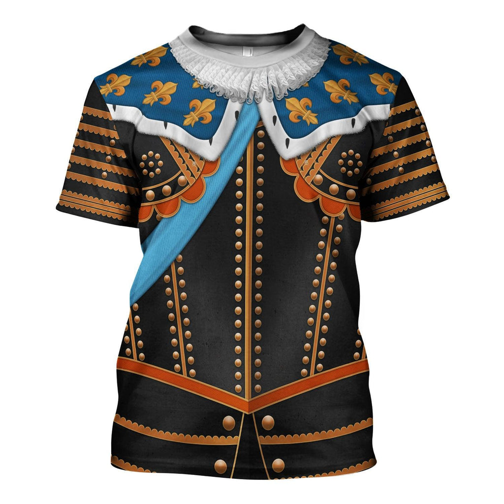 CustomsPig Louis XIII of France Warrior King Costume All Over Print Hoodie Sweatshirt T-Shirt Tracksuit - CustomsPig.com