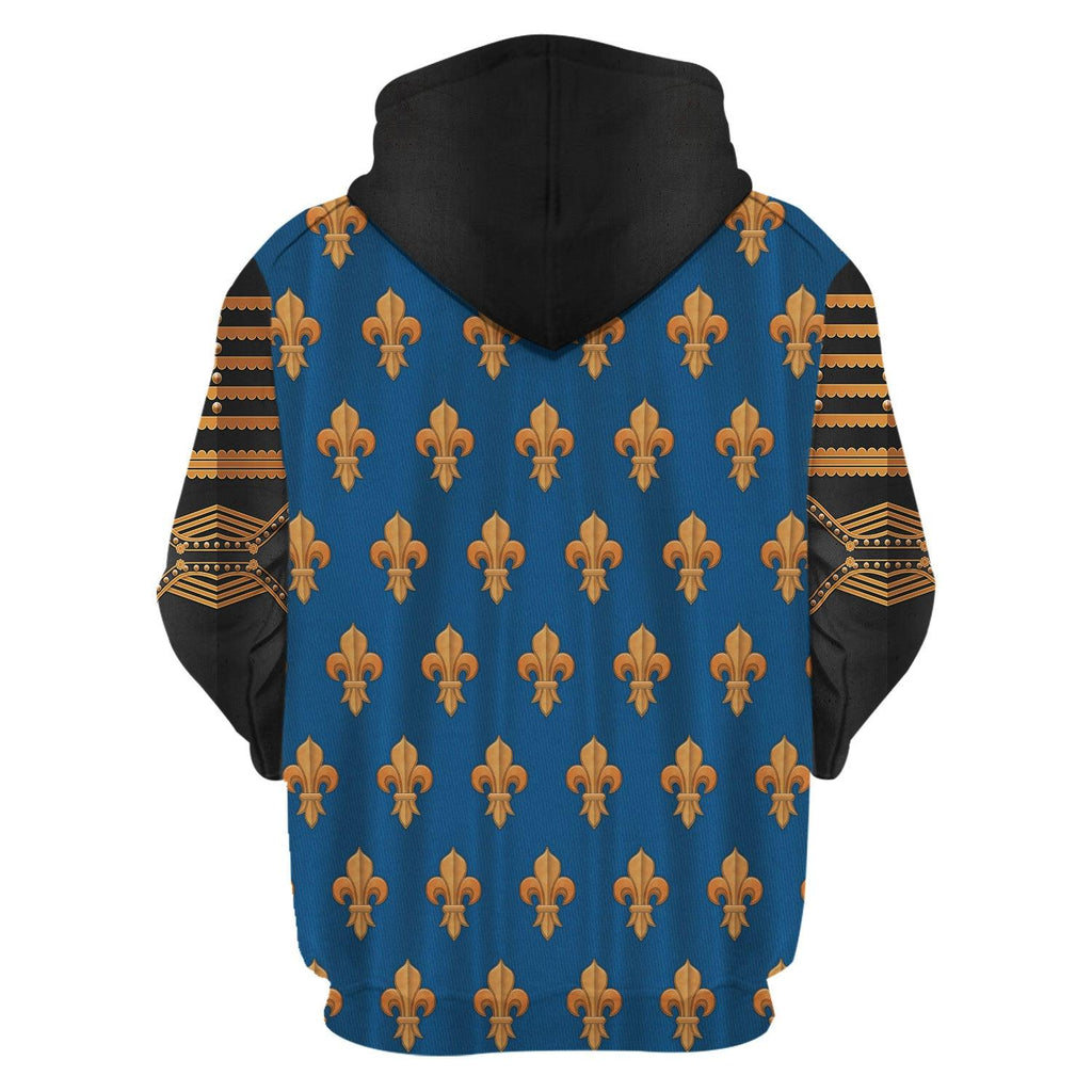 CustomsPig Louis XIII of France Warrior King Costume All Over Print Hoodie Sweatshirt T-Shirt Tracksuit - CustomsPig.com