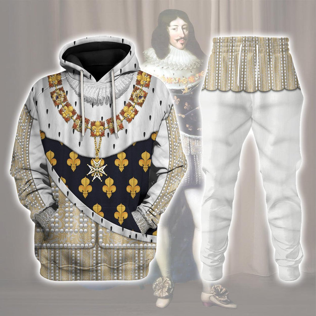 CustomsPig Louis XIII roi de France Costume All Over Print Hoodie Sweatshirt T-Shirt Tracksuit - CustomsPig.com